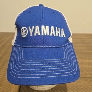 Yamaha Adjustable Trucker Hat Cap Motorcycle Dirtbike Riding Fishing Mesh Blue